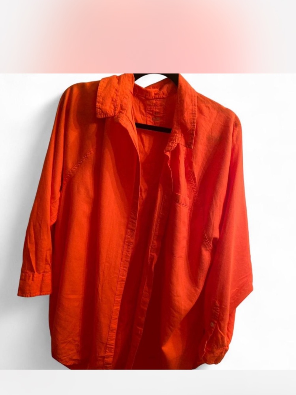 Bright Orange Button-Up Shirt